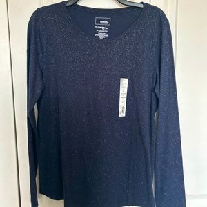 Women’s NWT navy with silver sparkle top.      Size M by Sonoma ( Kohls ) $9